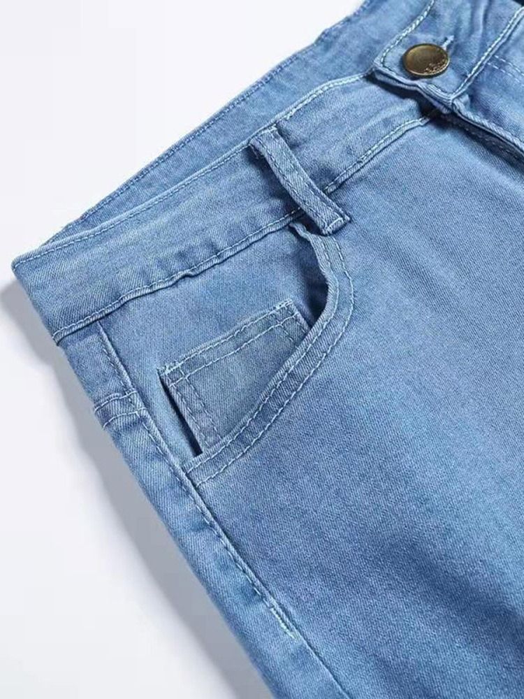 Einfache Bleistifthose Mit Mittlerer Taille Europäische Herrenjeans