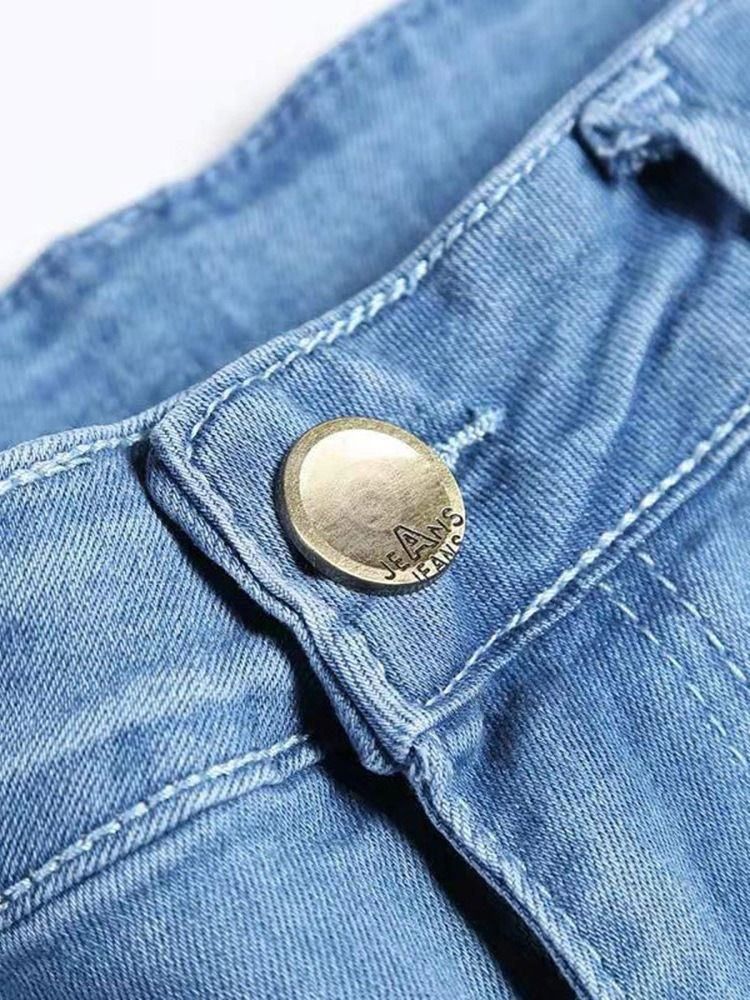 Einfache Bleistifthose Mit Mittlerer Taille Europäische Herrenjeans