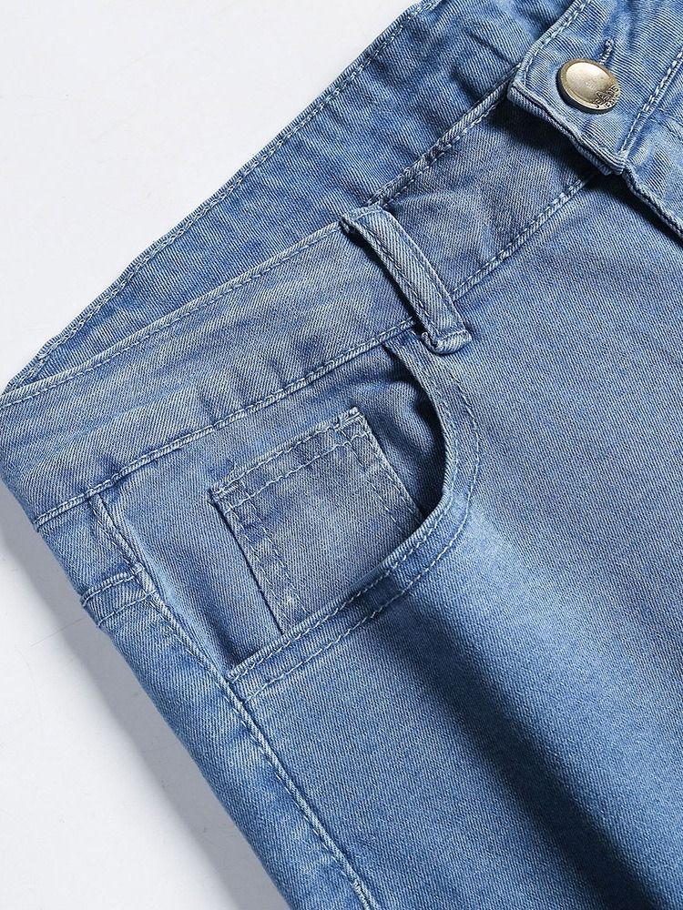 Einfache Knopf-bleistifthose Lässige Reißverschluss-herrenjeans