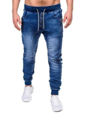 Einfache Reißverschluss-bleistifthose Lässige Herren-schnürjeans