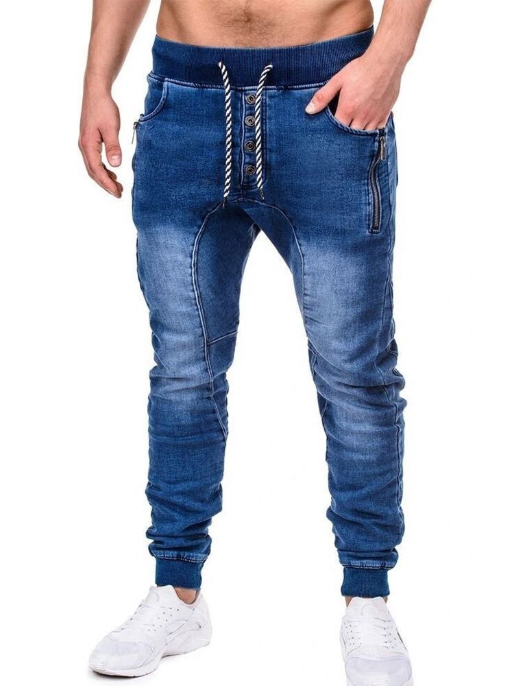 Einfache Reißverschluss-bleistifthose Lässige Herren-schnürjeans