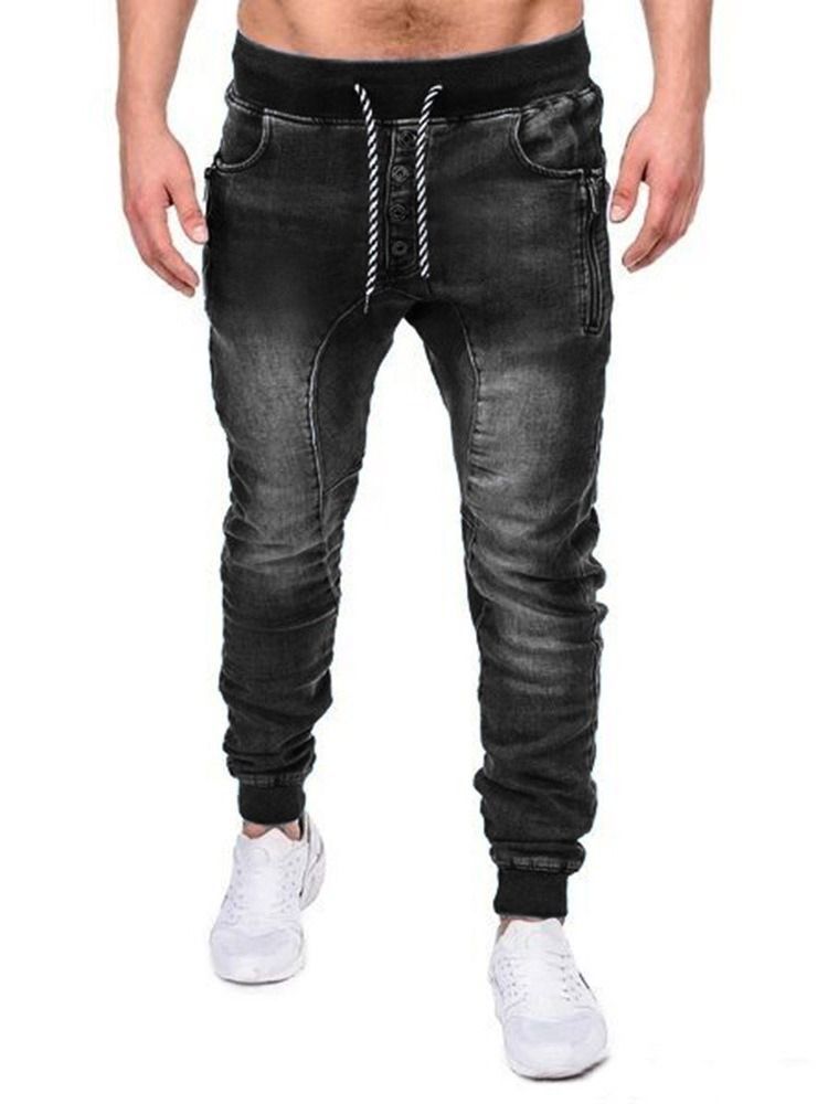 Einfache Reißverschluss-bleistifthose Lässige Herren-schnürjeans