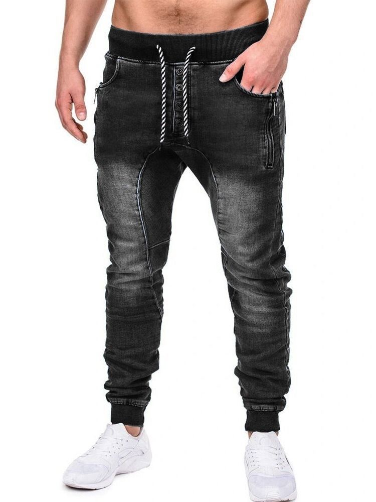 Einfache Reißverschluss-bleistifthose Lässige Herren-schnürjeans