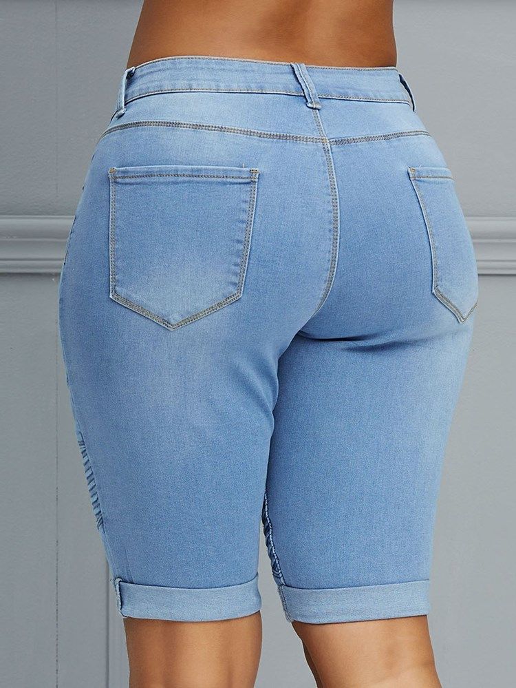 Einfache Röhrenjeans Mit Mittlerer Taille