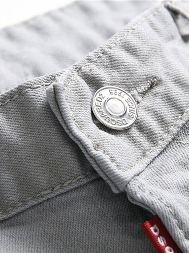 Europäische Herrenjeans Mit Quasten Und Buchstaben Button