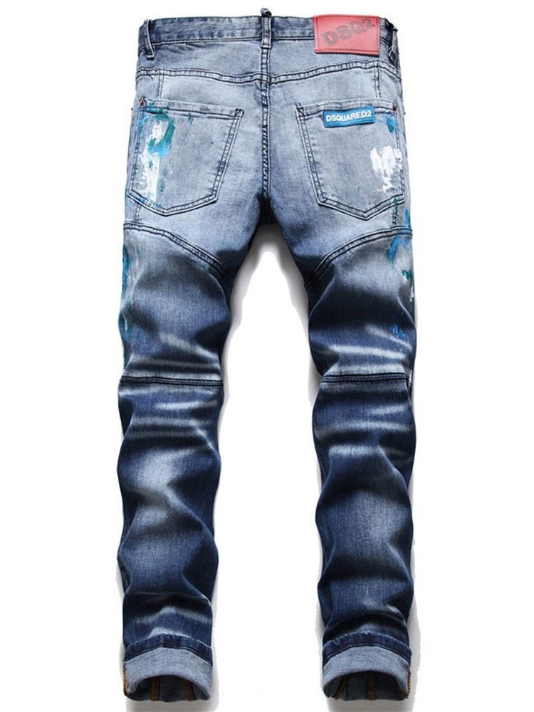 Gerade Farbspritzer Herren Europäische Knopf-jeans