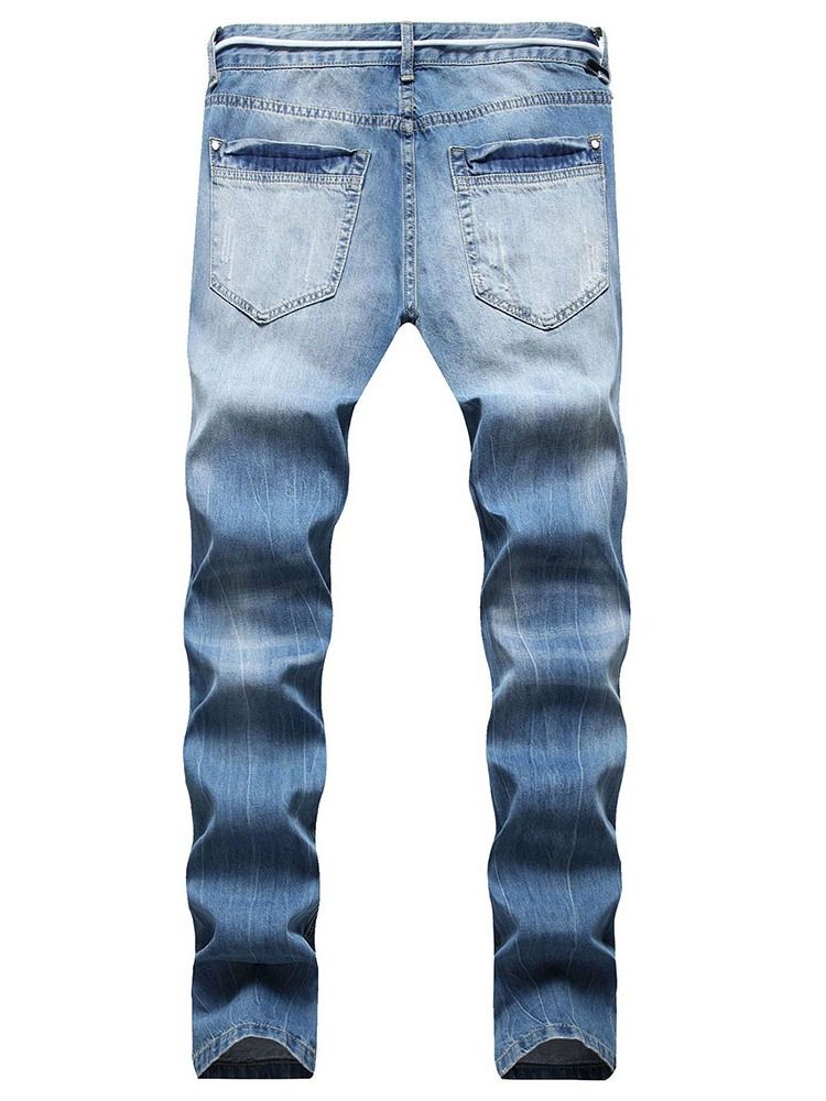 Gerade Loch Hip Hop Knopf Herren Jeans