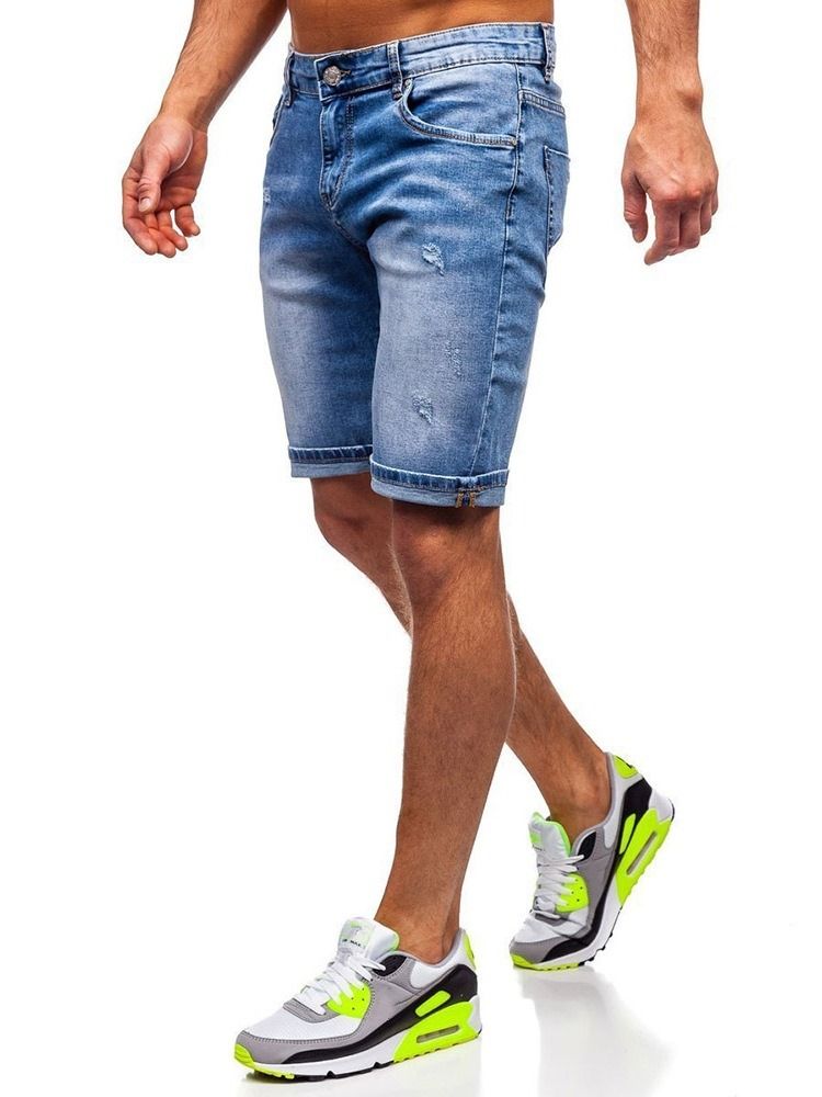 Gerade Tasche Casual Reißverschluss Herren Jeans