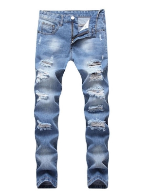 Gerade Taschenloch Casual Reißverschluss Herren Jeans Men