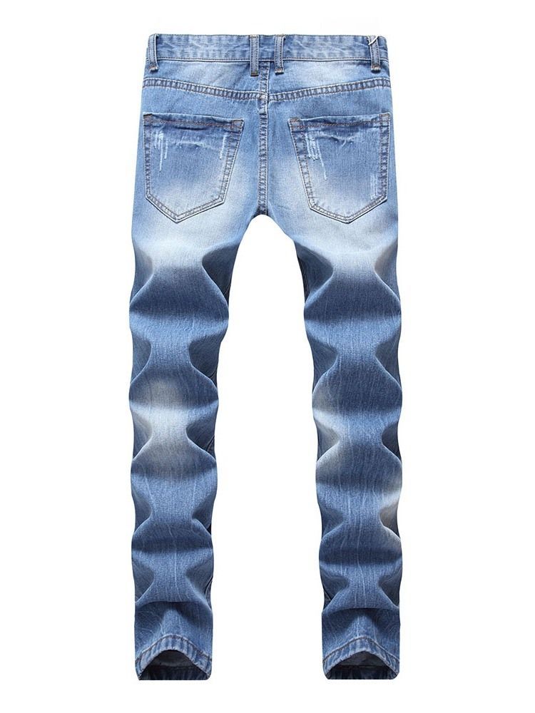 Gerade Taschenloch Casual Reißverschluss Herren Jeans Men