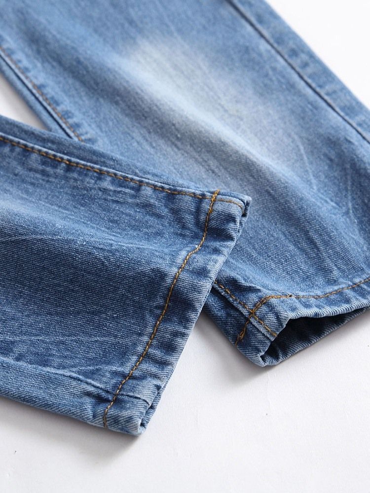 Gerade Taschenloch Casual Reißverschluss Herren Jeans Men