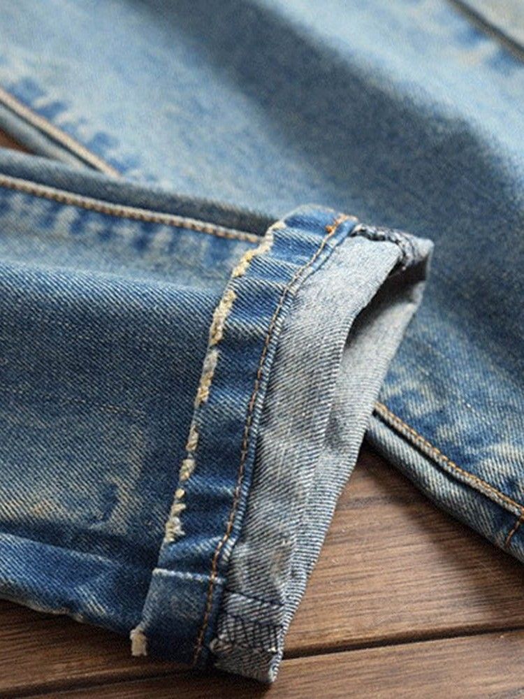 Gerade Taschenreißverschluss Herren Freizeitjeans