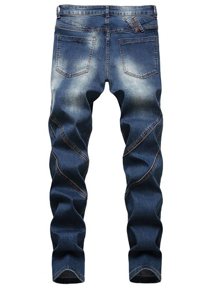 Gerader Reißverschluss Herren Jeans Mit Mittlerer Taille