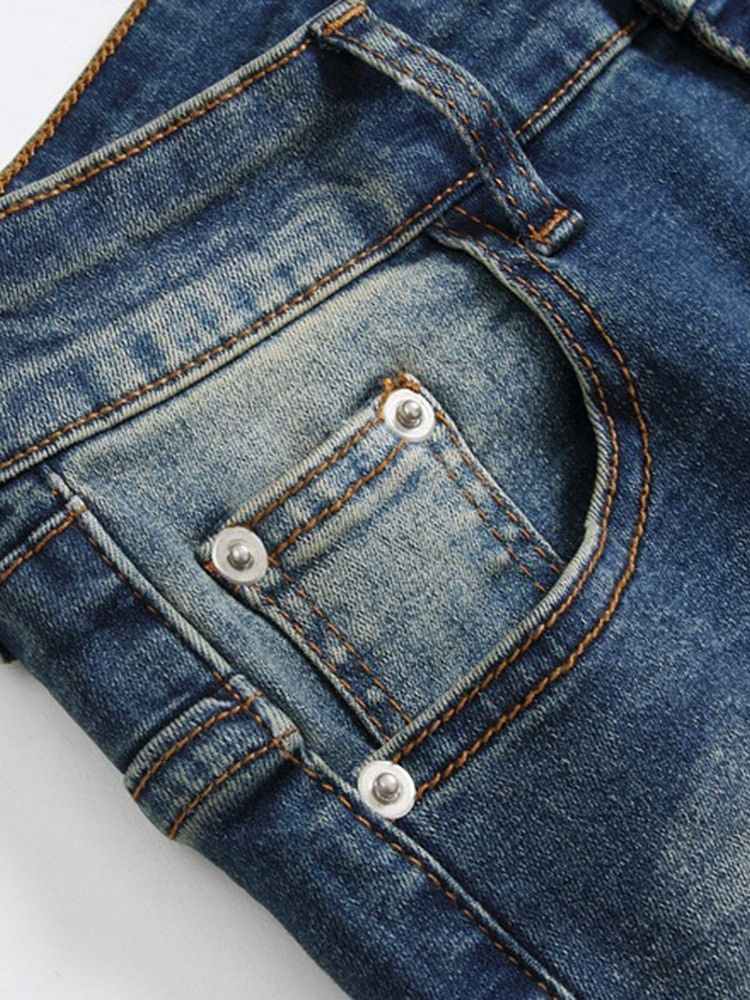 Gerader Reißverschluss Herren Jeans Mit Mittlerer Taille