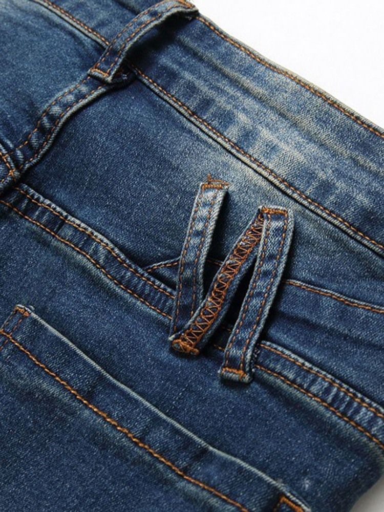 Gerader Reißverschluss Herren Jeans Mit Mittlerer Taille