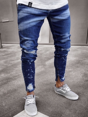 Herren Bleistifthose Reißverschluss European Jeans