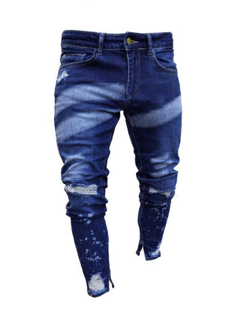 Herren Bleistifthose Reißverschluss European Jeans