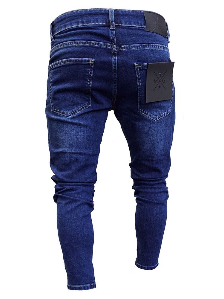 Herren Bleistifthose Reißverschluss European Jeans