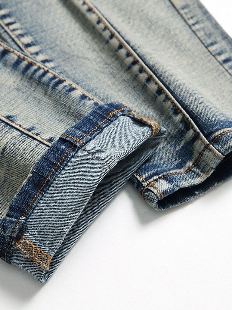 Herren Freizeitjeans Mit Plissee-reißverschluss