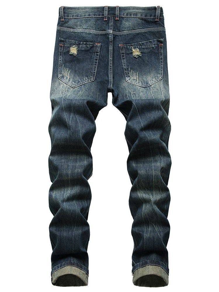 Herren-jeans Mit Geradem Loch Und Mittlerem Bund