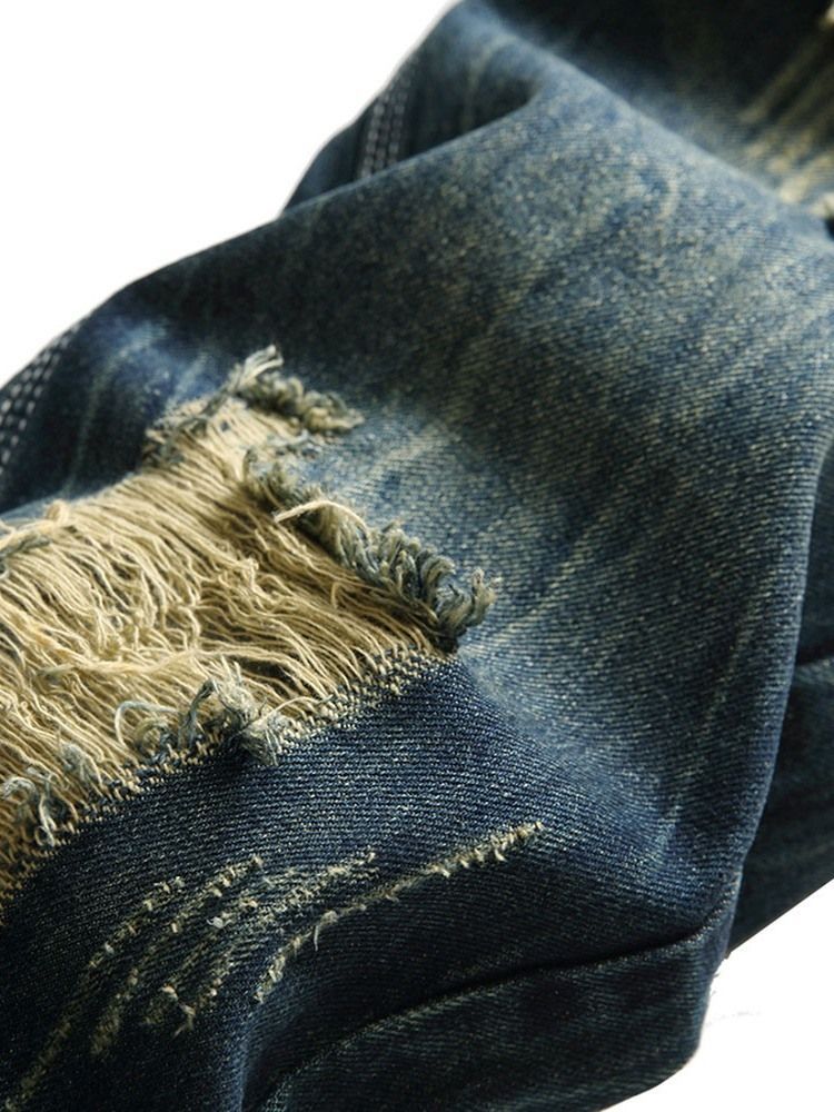 Herren-jeans Mit Geradem Loch Und Mittlerem Bund