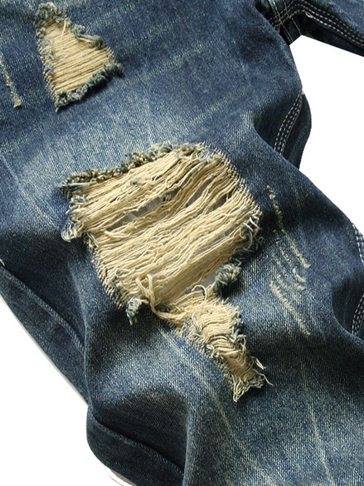 Herren-jeans Mit Geradem Loch Und Mittlerem Bund