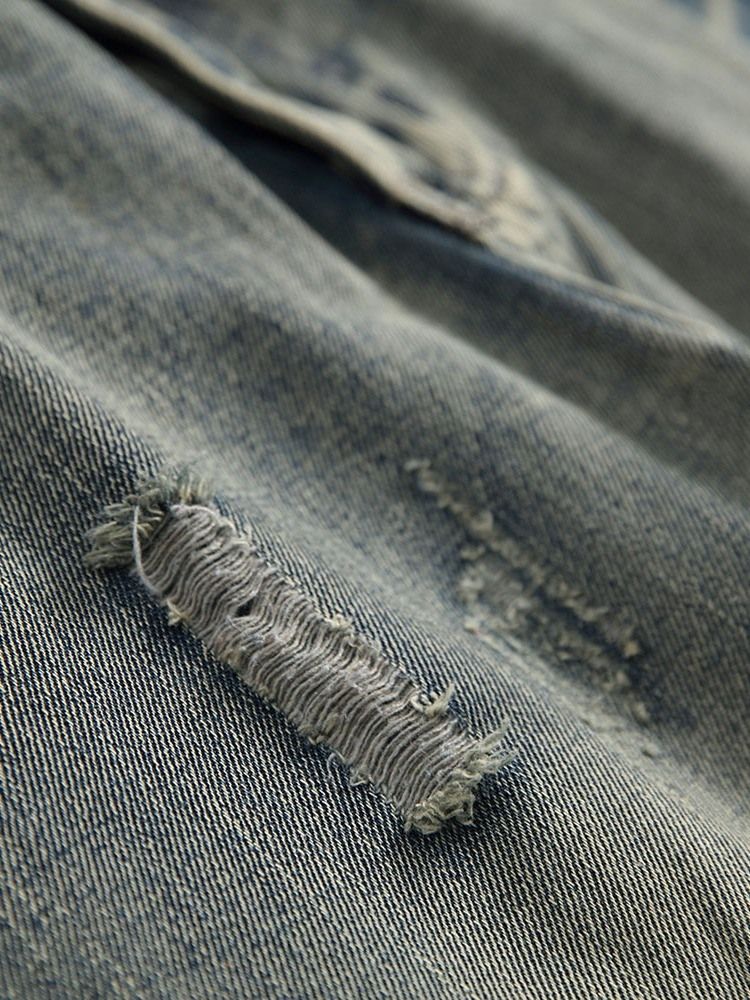 Herren-jeans Mit Geradem Loch Und Geradem Reißverschluss