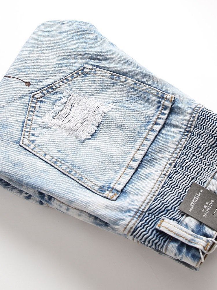 Herren-jeans Mit Geradem Print Mit Mittlerem Bund Und Reißverschluss