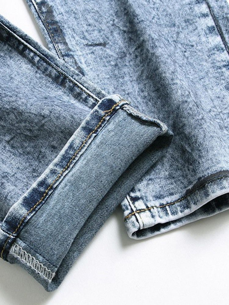 Herren-jeans Mit Geradem Reißverschluss Mit Print