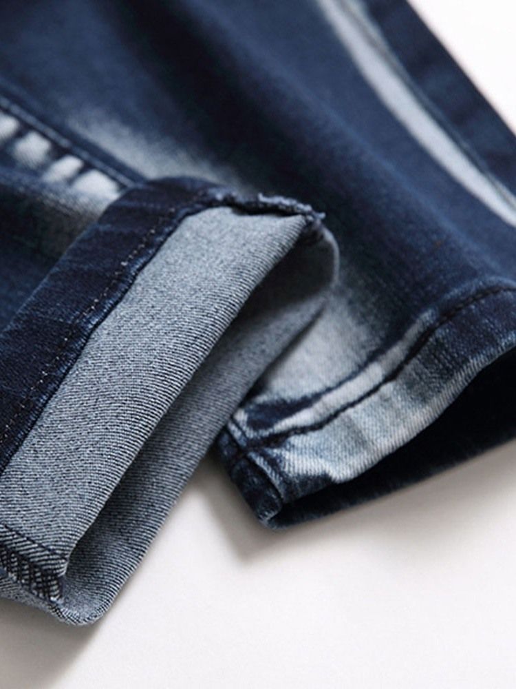 Herren Lässige Jeans Mit Lochmuster Und Mittlerer Taille