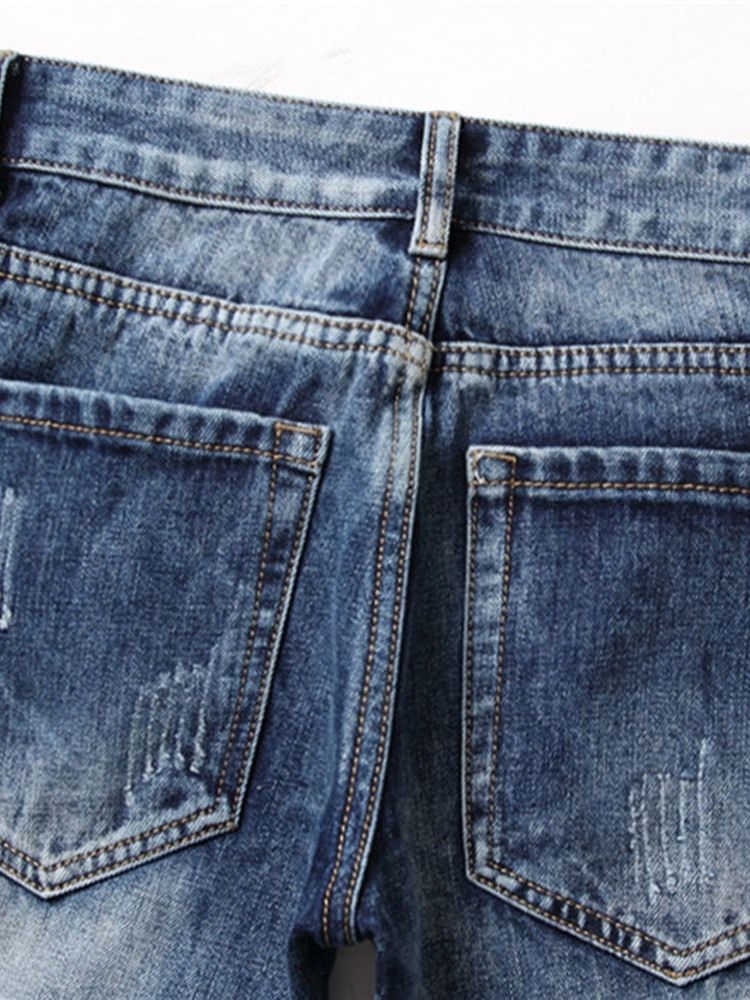 Herren-stickerei Gerade Europäische Jeans Mit Mittlerer Taille