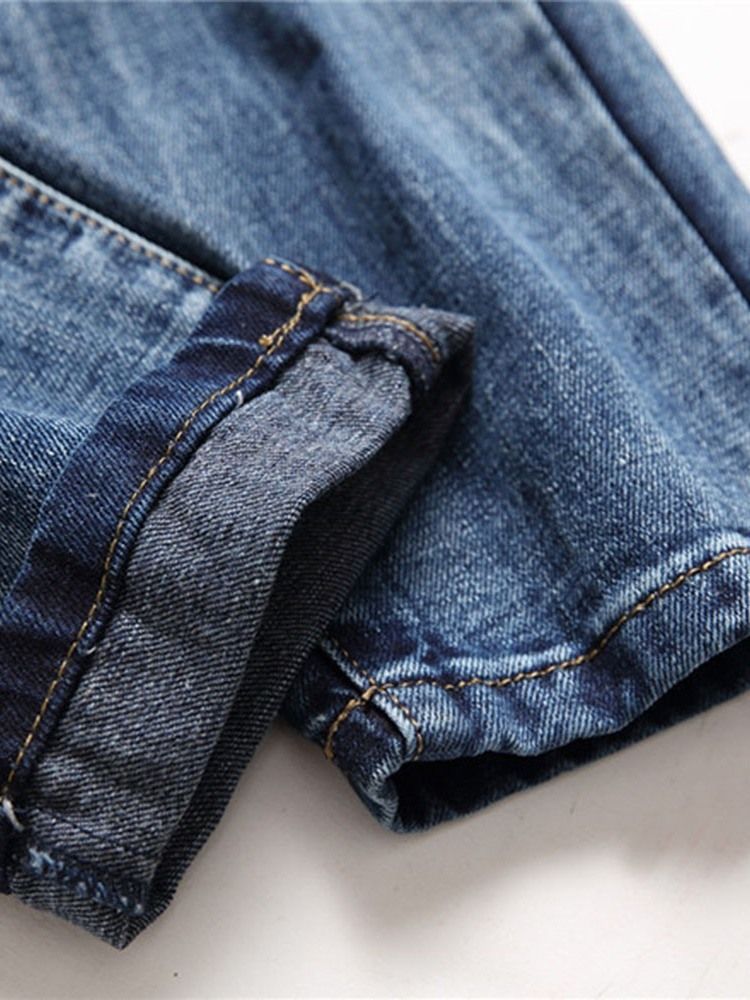 Herren-stickerei Gerade Europäische Jeans Mit Mittlerer Taille