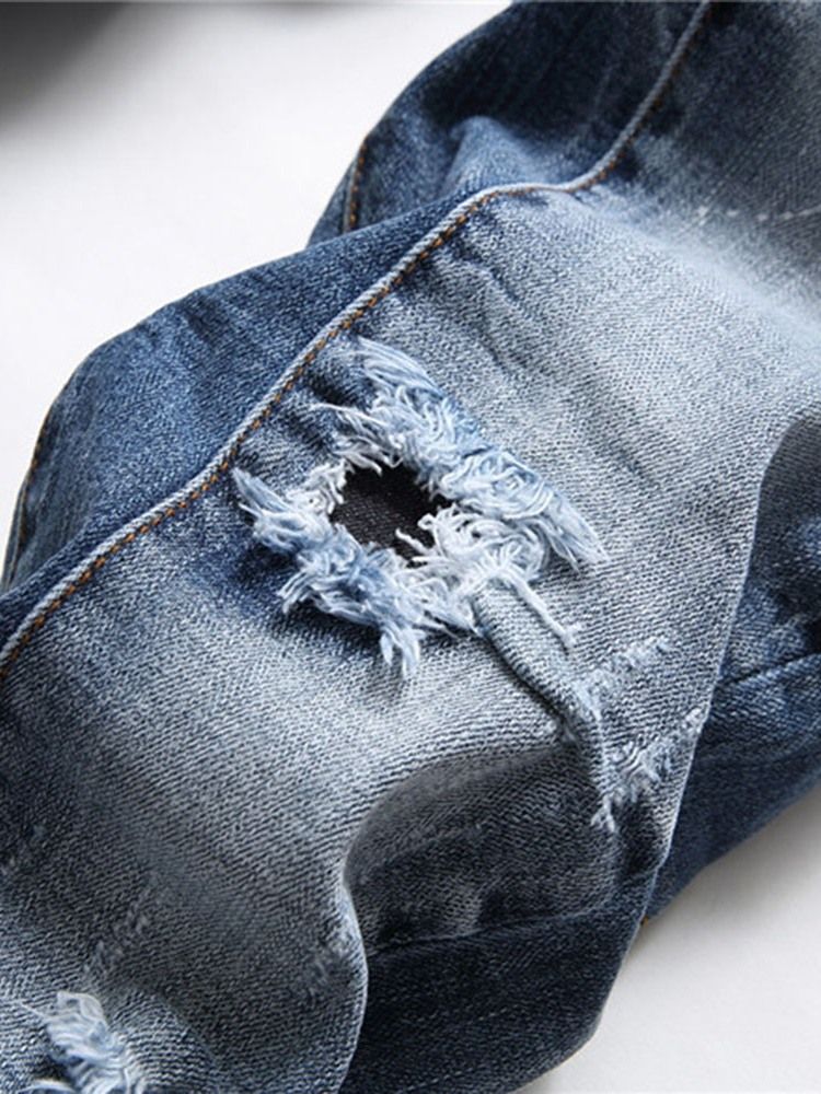 Herrennummer Gerade Getragene Europäische Jeans Mit Mittlerer Taille