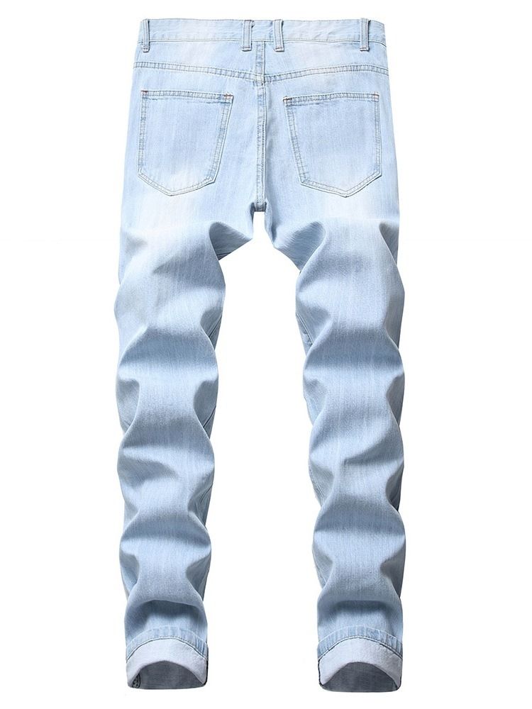 Knöpfe Color Block Herren Jeans Mit Mittlerer Taille