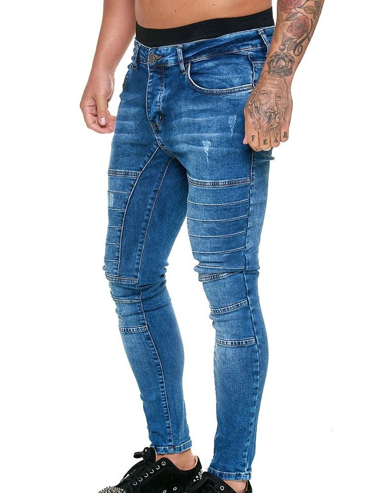 Knöpfe Schlichte Bleistifthose Herren Freizeitjeans