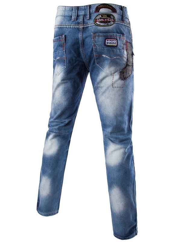 Lässige Street Style Patchwork Herren Denim Jeans Men