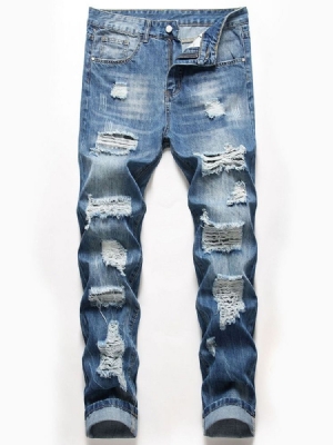 Loch Reißverschluss Herren Jeans