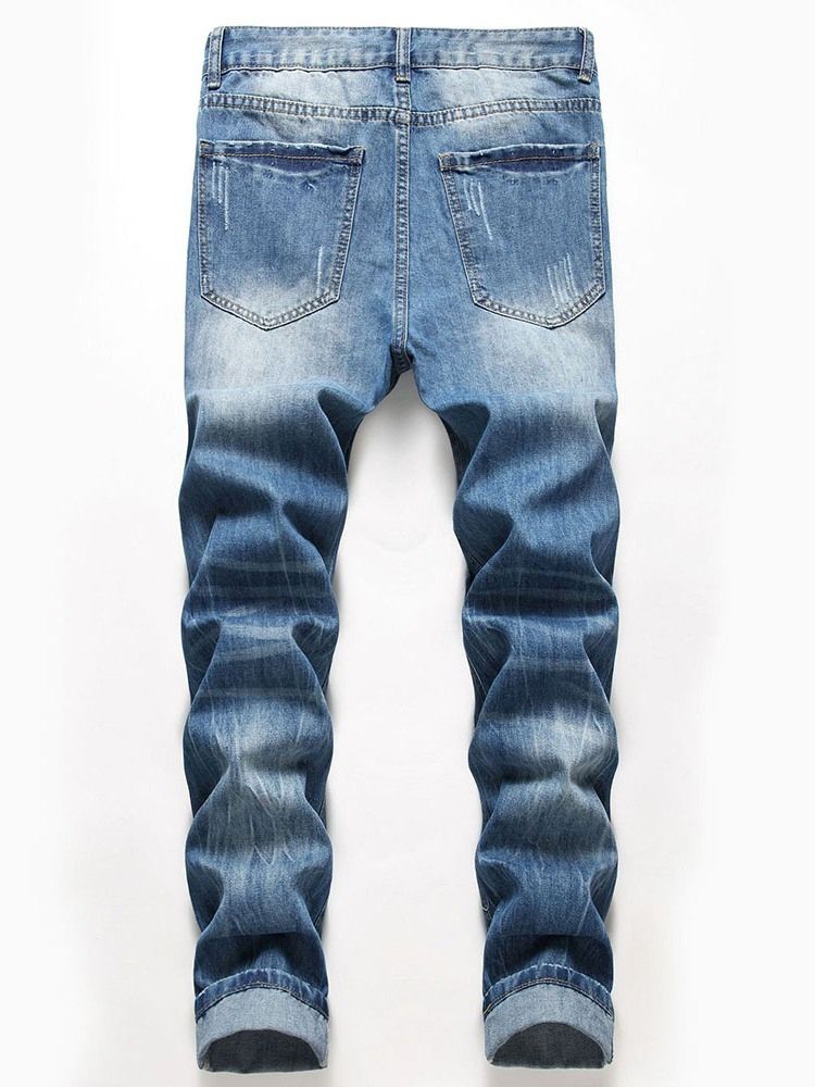 Loch Reißverschluss Herren Jeans