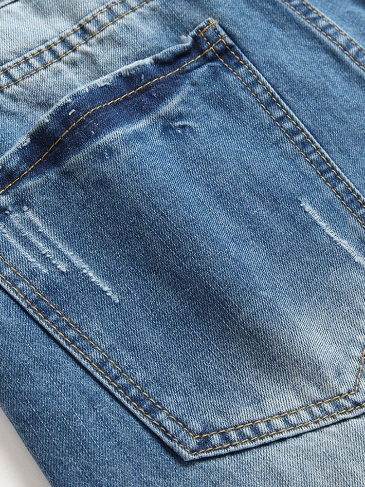 Loch Reißverschluss Herren Jeans