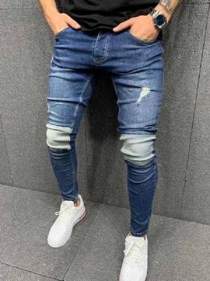 Männer Schlichte Bleistifthose Vintage Zipper Jeans