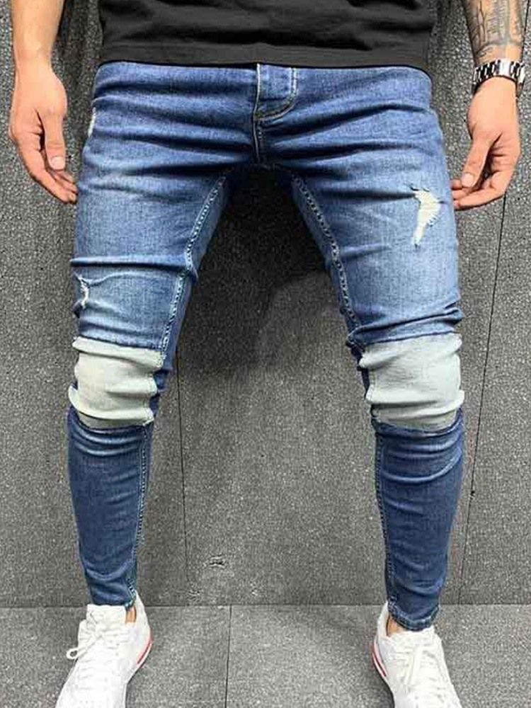 Männer Schlichte Bleistifthose Vintage Zipper Jeans