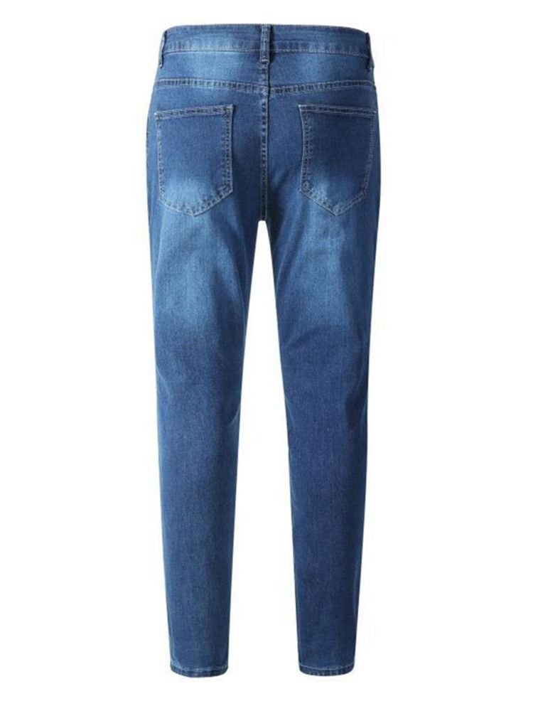 Männer Schlichte Bleistifthose Vintage Zipper Jeans