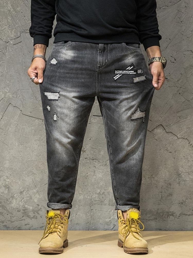 Pocket Color Block Reißverschluss Herren Taillenjeans