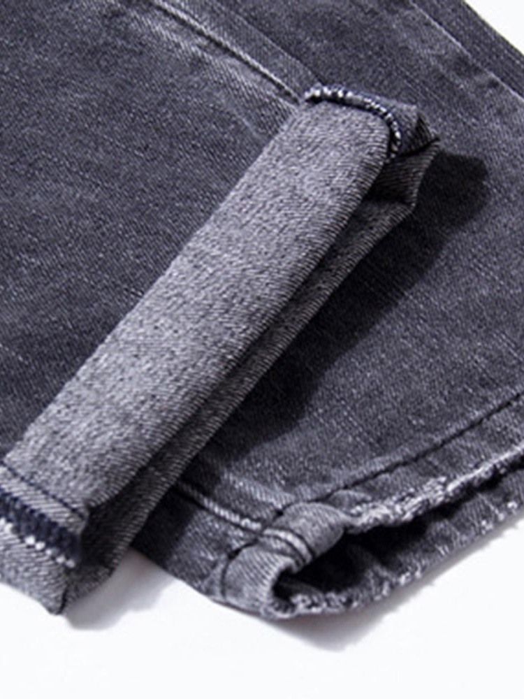 Pocket Color Block Reißverschluss Herren Taillenjeans