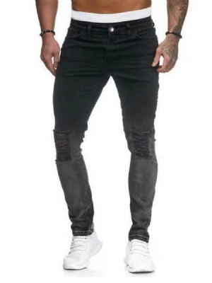 Pocket Gradient Pencil Pants Zipper Herren Casual Jeans