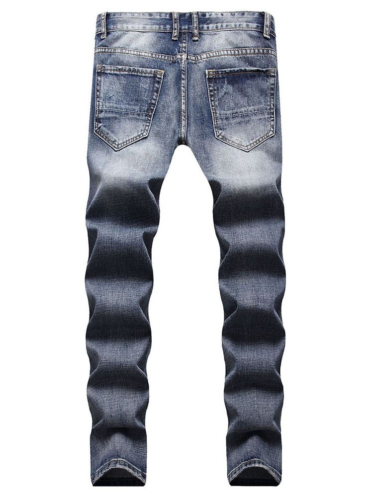 Pocket Straight Zipper Herren Freizeitjeans