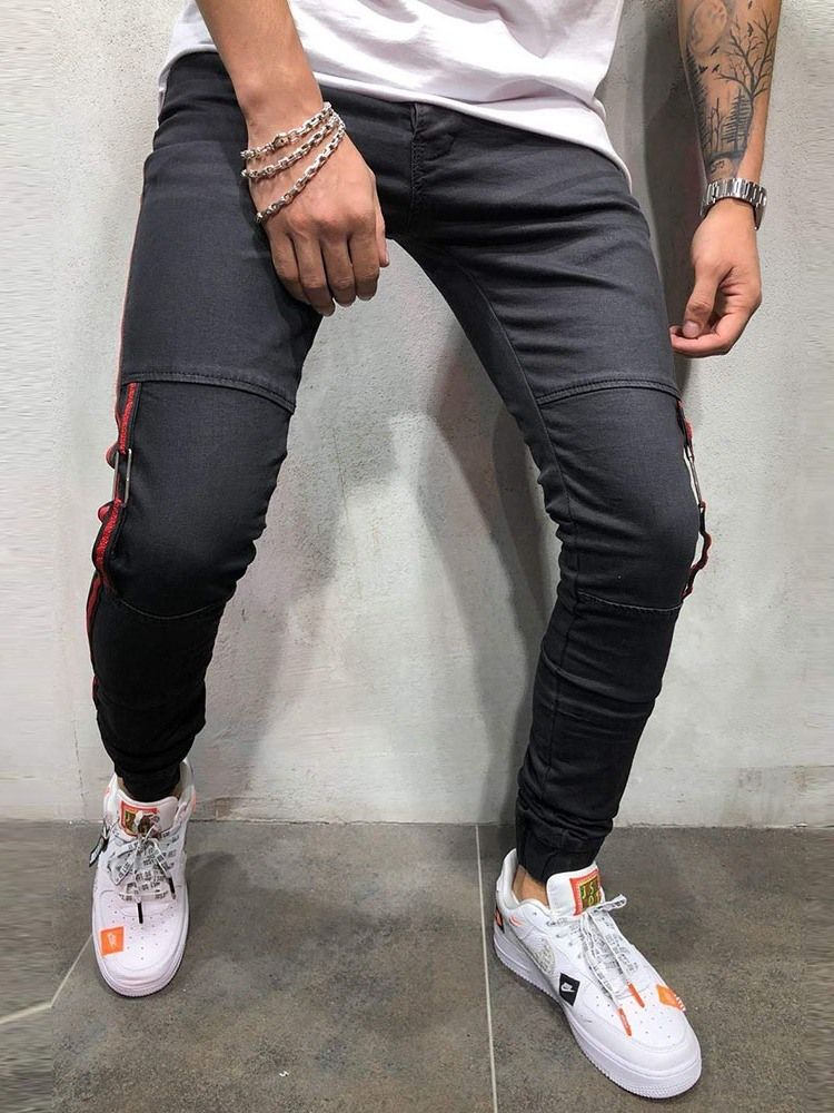 Pocket Thin Zipper Casual Slim Jeans Für Herren