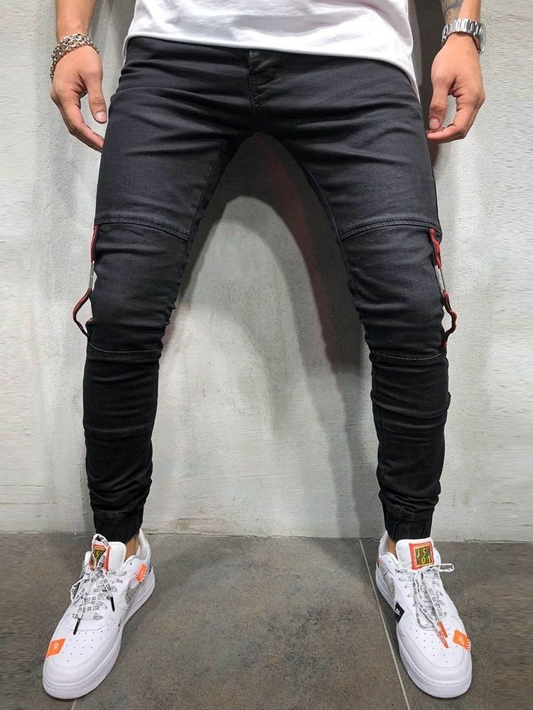 Pocket Thin Zipper Casual Slim Jeans Für Herren