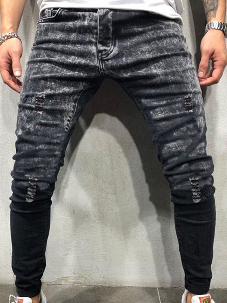 Reißverschluss Bleistifthose Herren Freizeitjeans