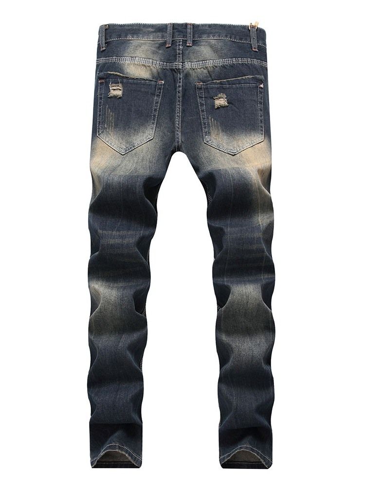 Reißverschluss Straight Herren Freizeitjeans